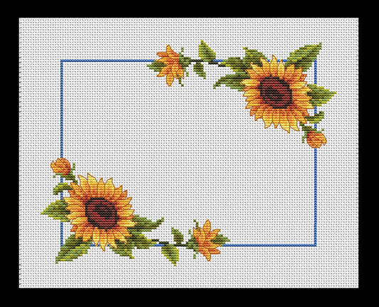 Sunflowers Border Cross-stitch, Made-to-Order