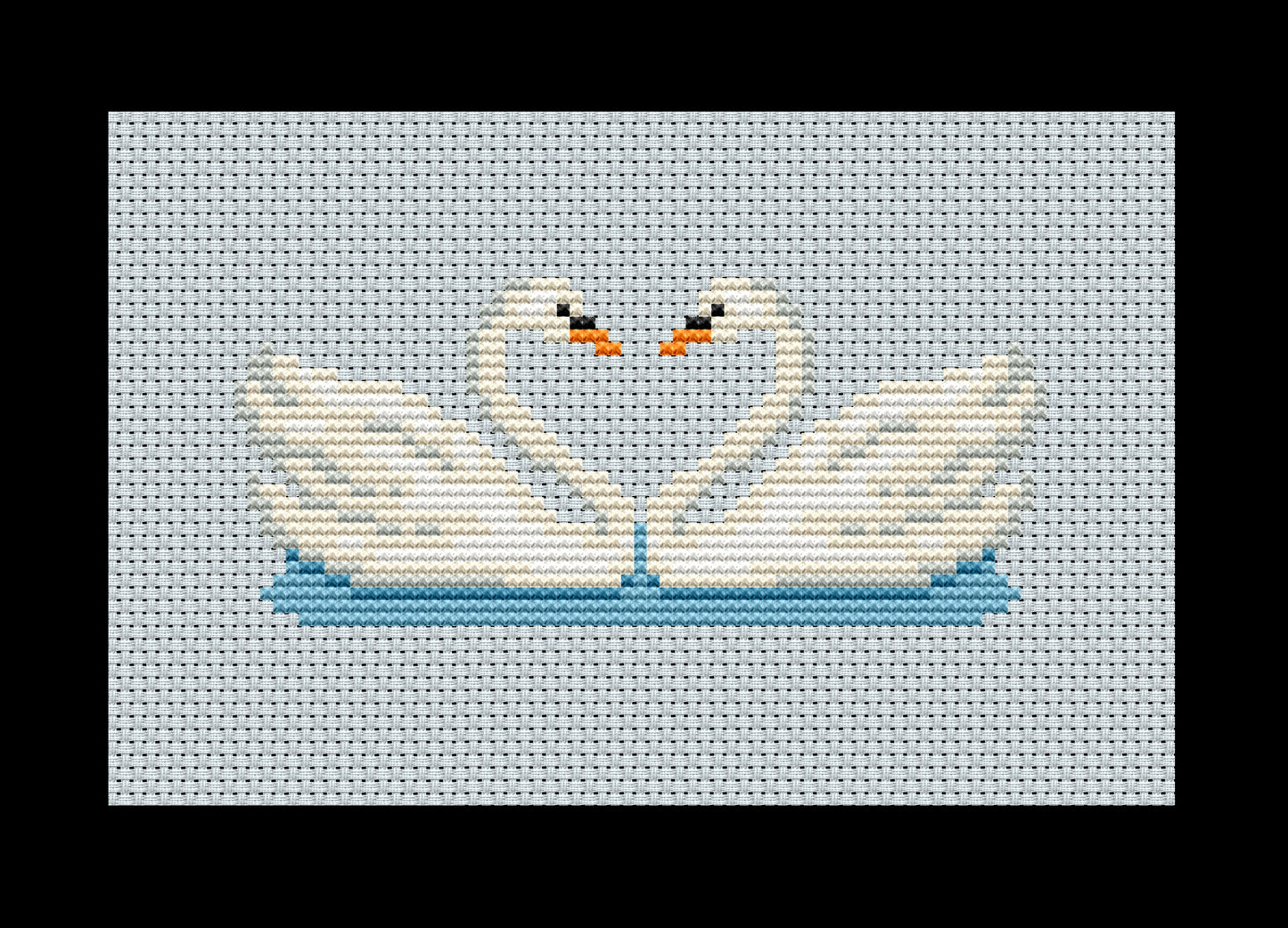 Swans Cross-stitch, Made-to-Order