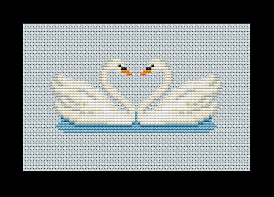 Swans Cross-stitch, Made-to-Order