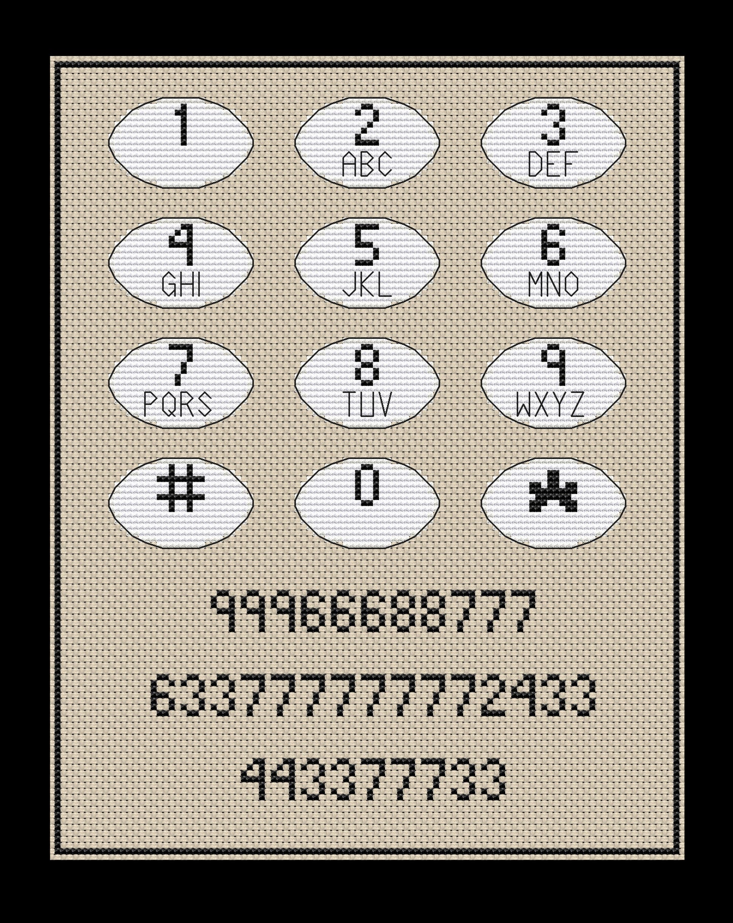 Vintage Text Message (Customizable) Cross-stitch, Made-to-Order