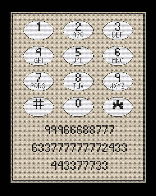 Vintage Text Message (Customizable) Cross-stitch, Made-to-Order