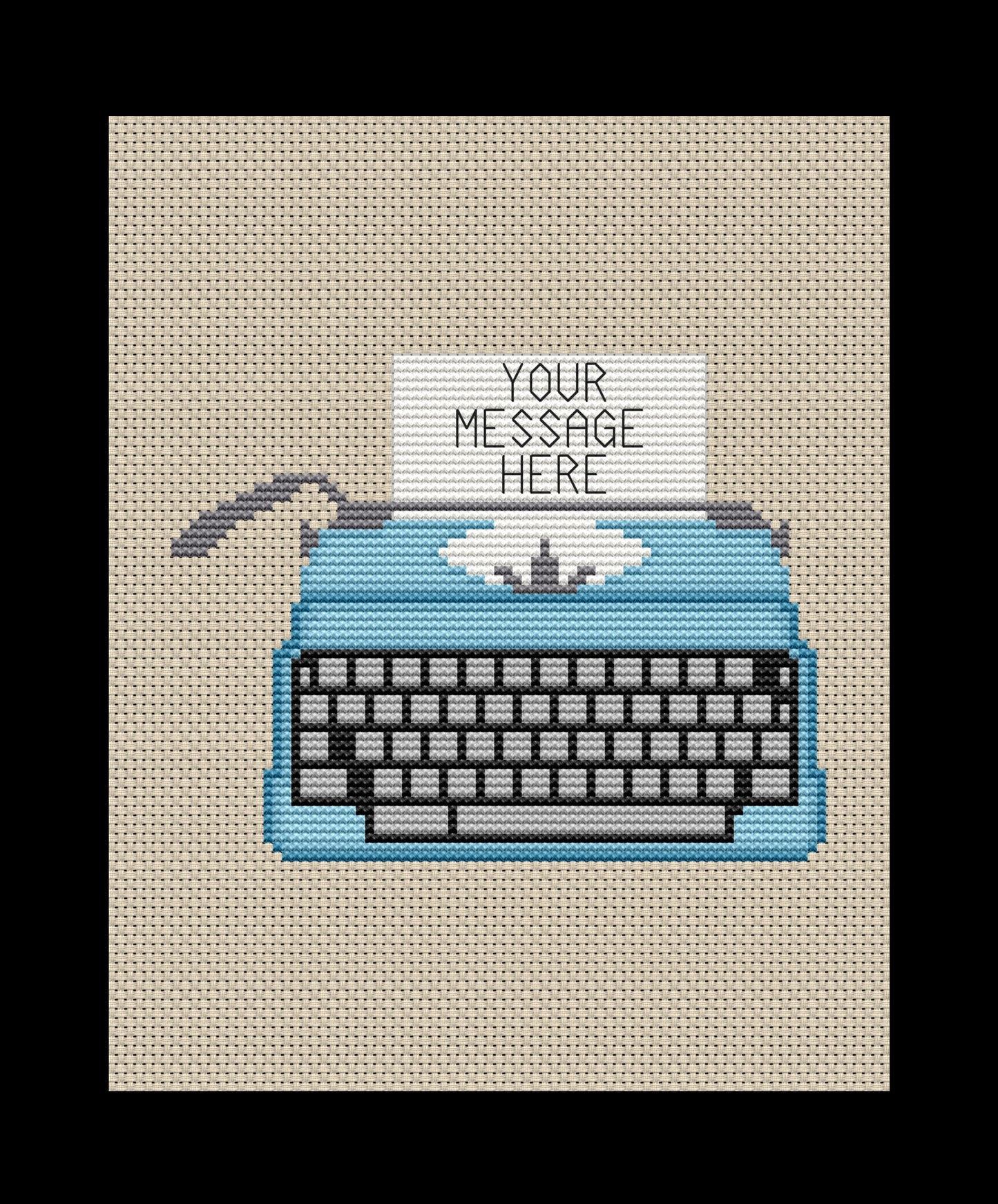 Typewriter (Customizable) Cross-stitch, Made-to-Order