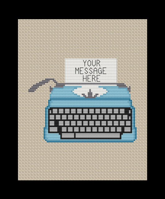Typewriter (Customizable) Cross-stitch, Made-to-Order