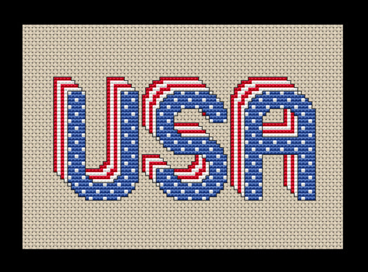 USA Stars and Stripes Cross-stitch, DIY Kit