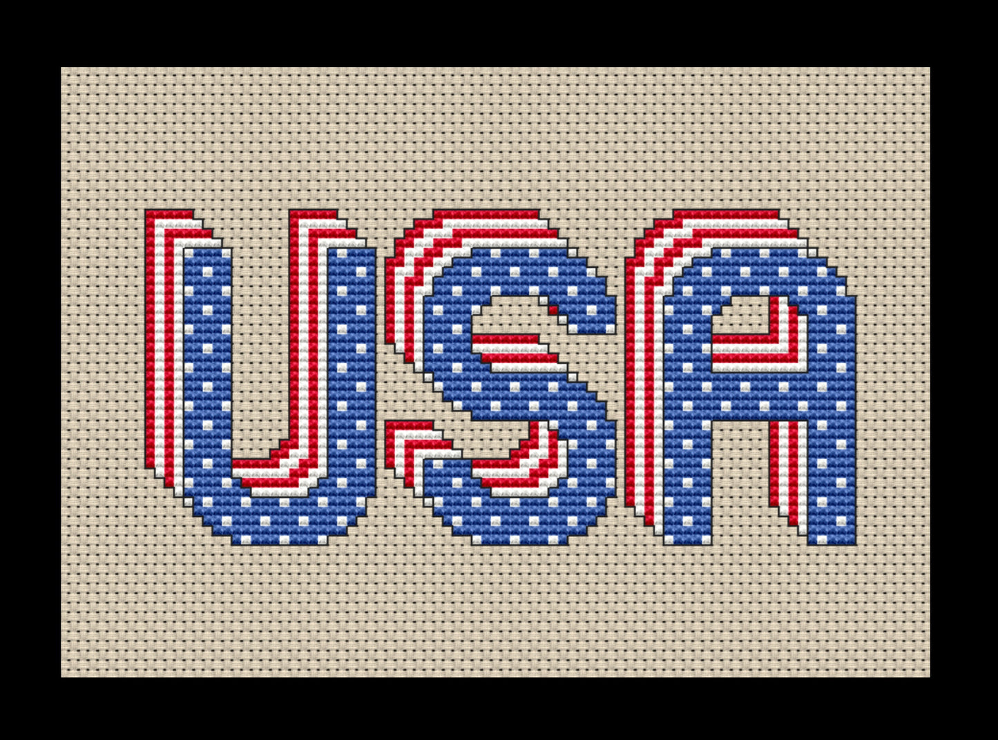 USA Stars and Stripes Cross-stitch, Made-to-Order