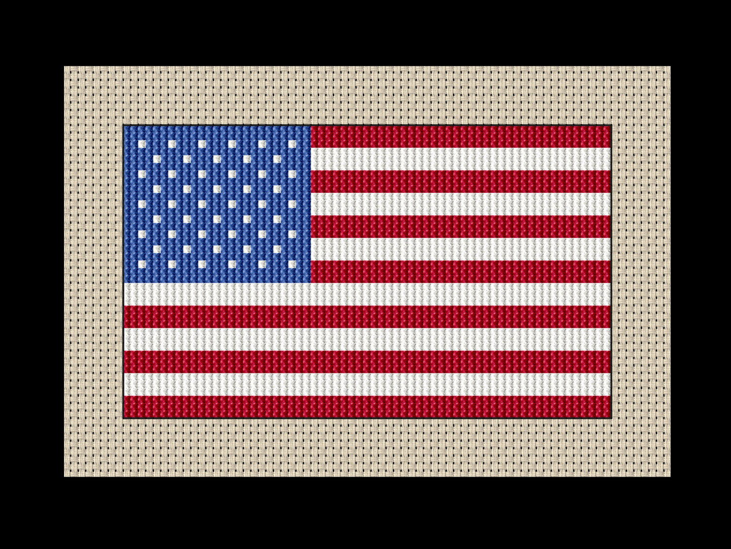 USA Flag Cross-stitch, DIY Kit