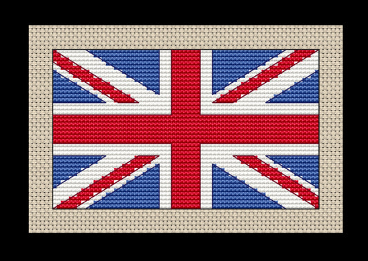 Union Jack (United Kingdom) Flag Cross-stitch, Made-to-Order