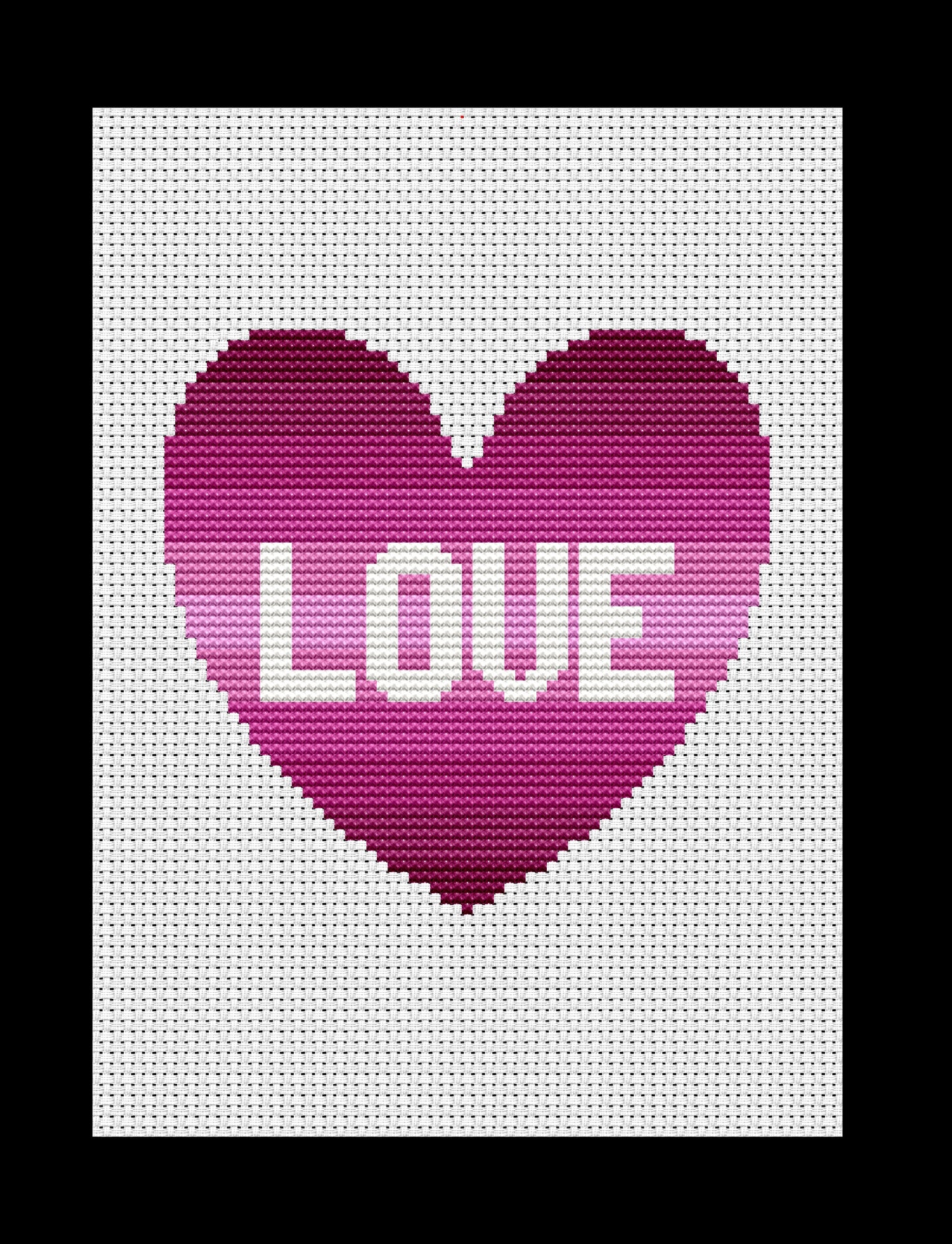 Valentine Love Heart Cross-stitch, Made-to-Order