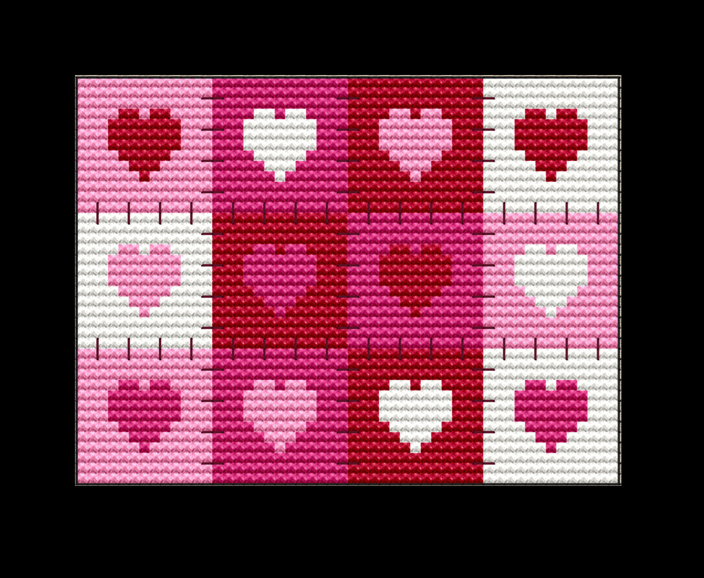 Valentine Quilt Cross-stitch, Made-to-Order