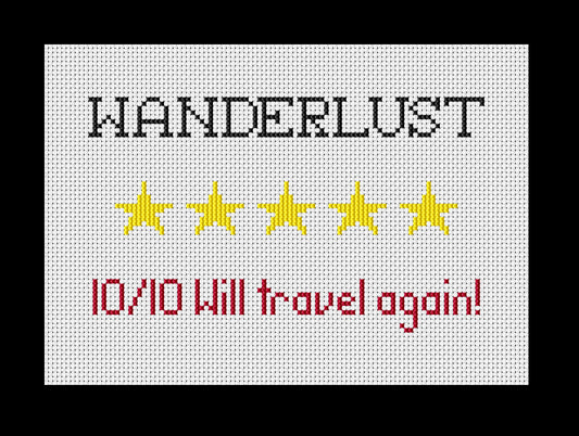 Wanderlust Cross-stitch, Made-to-Order
