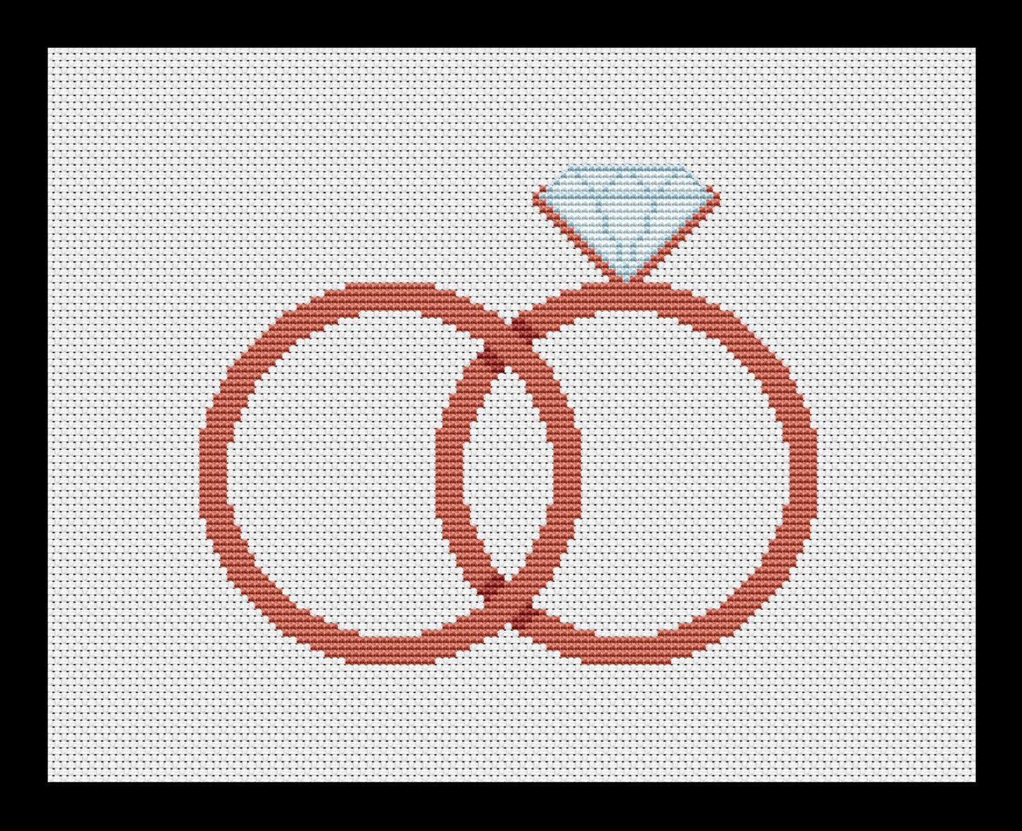 Wedding Rings Cross-stitch, DIY Kit