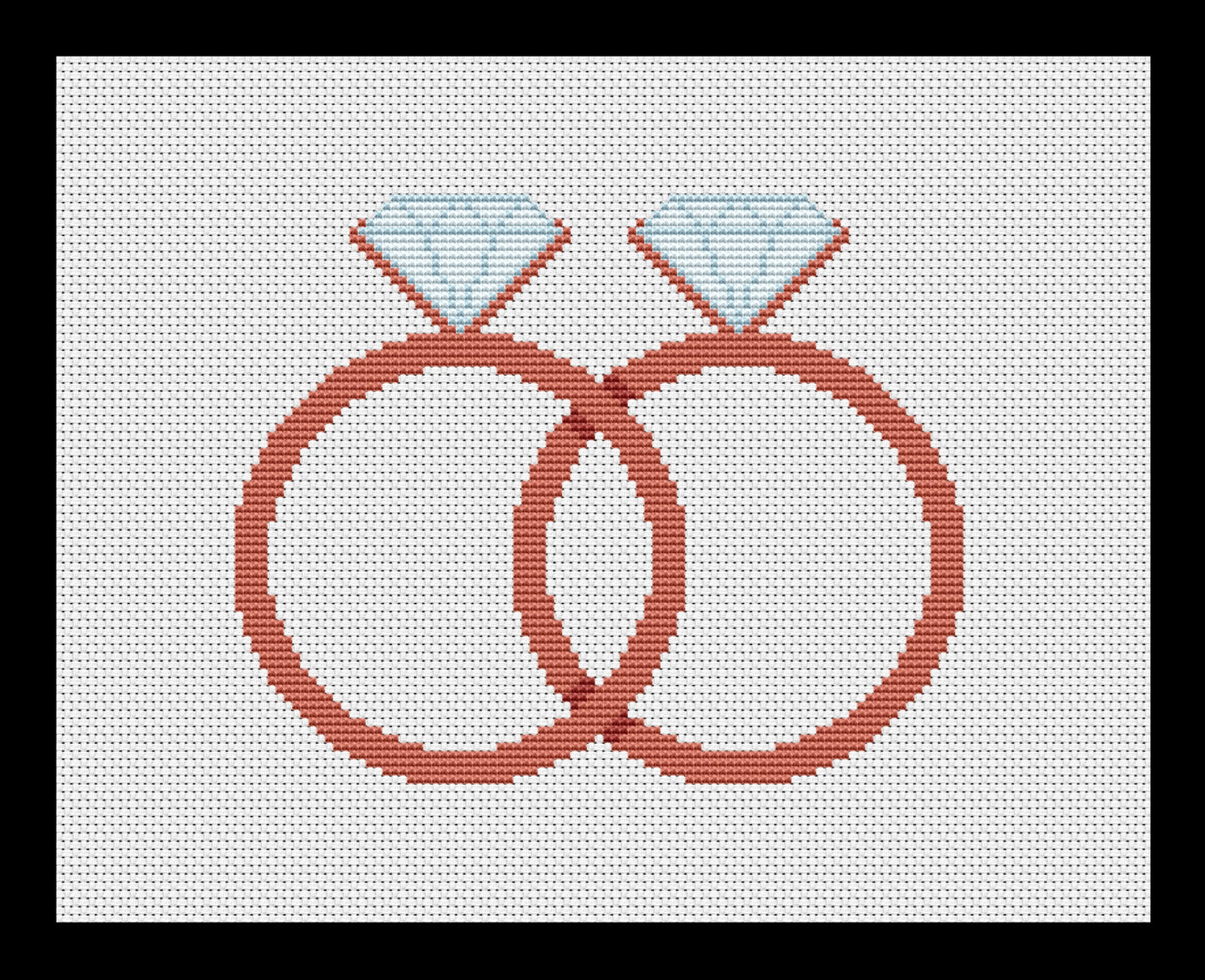 Wedding Rings Cross-stitch, DIY Kit