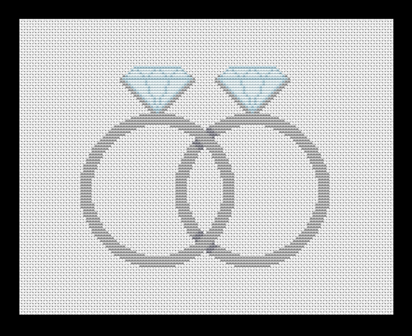 Wedding Rings Cross-stitch, DIY Kit