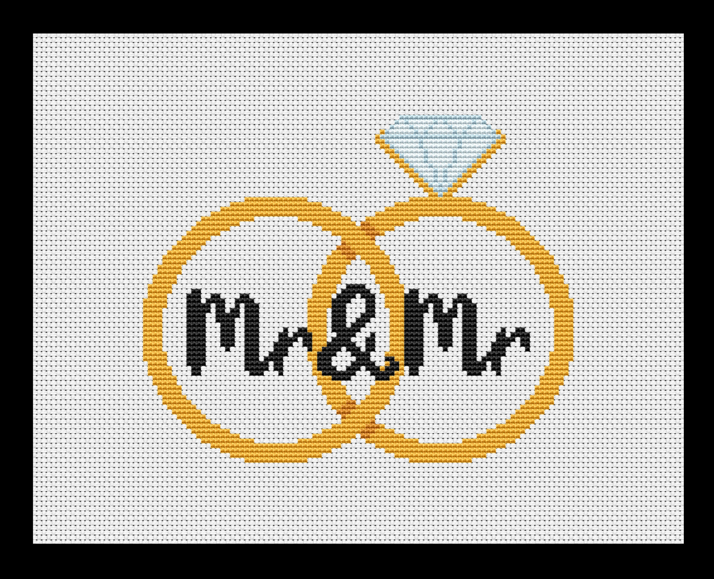 Wedding Rings Cross-stitch, DIY Kit