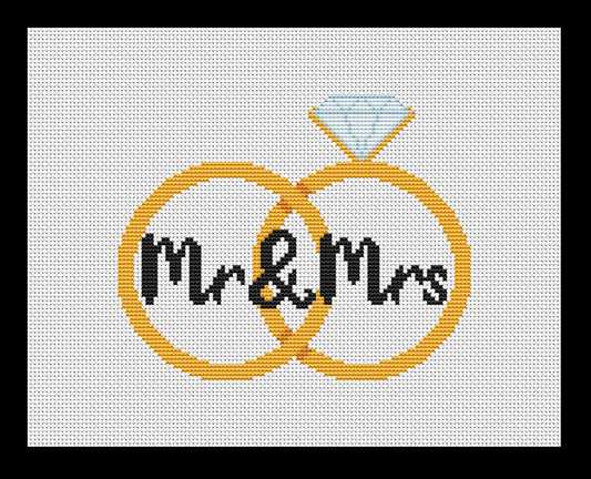 Wedding Rings Cross-stitch, DIY Kit
