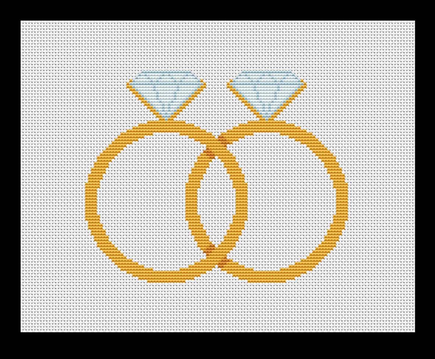 Wedding Rings Cross-stitch, DIY Kit