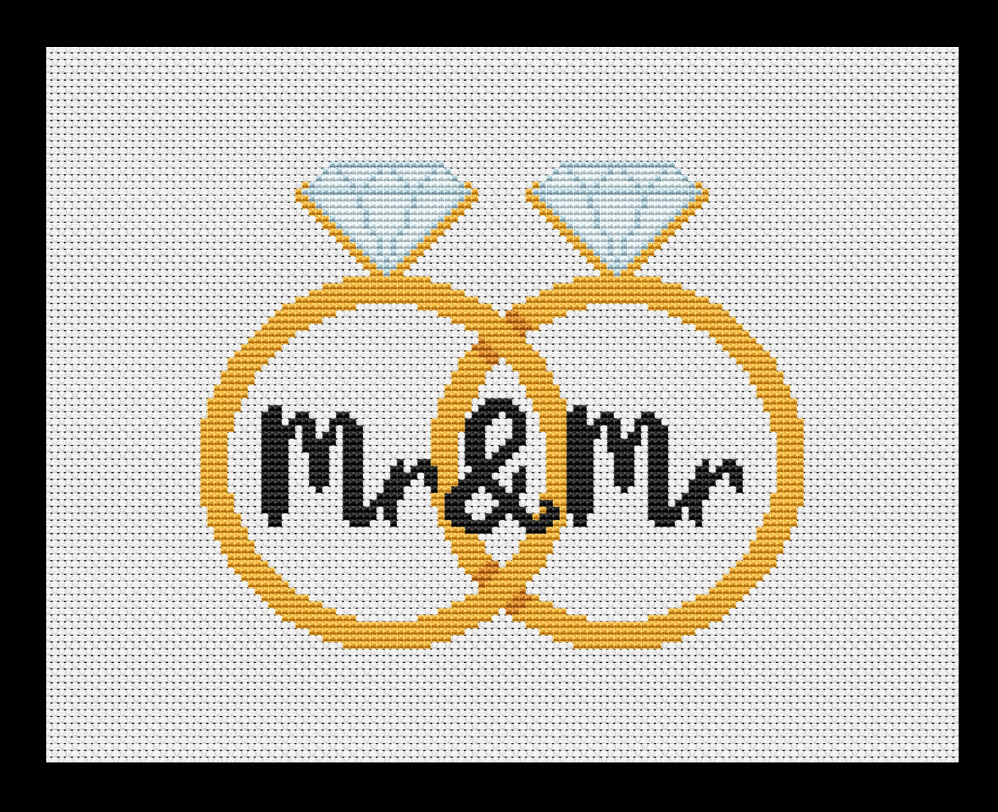 Wedding Rings Cross-stitch, DIY Kit