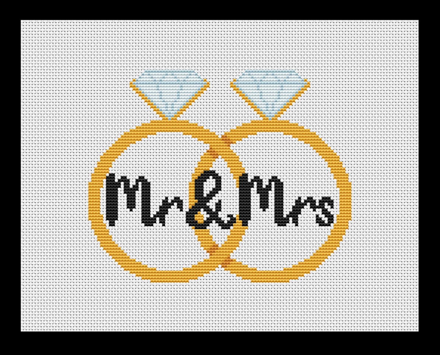 Wedding Rings Cross-stitch, DIY Kit