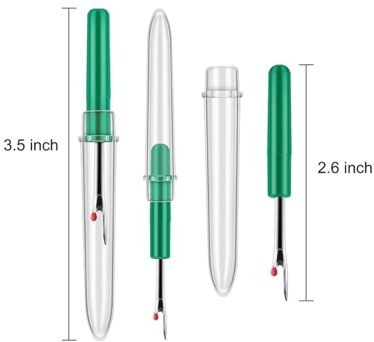 Seam Ripper, 3.5" with plastic cap. Pack of 5.