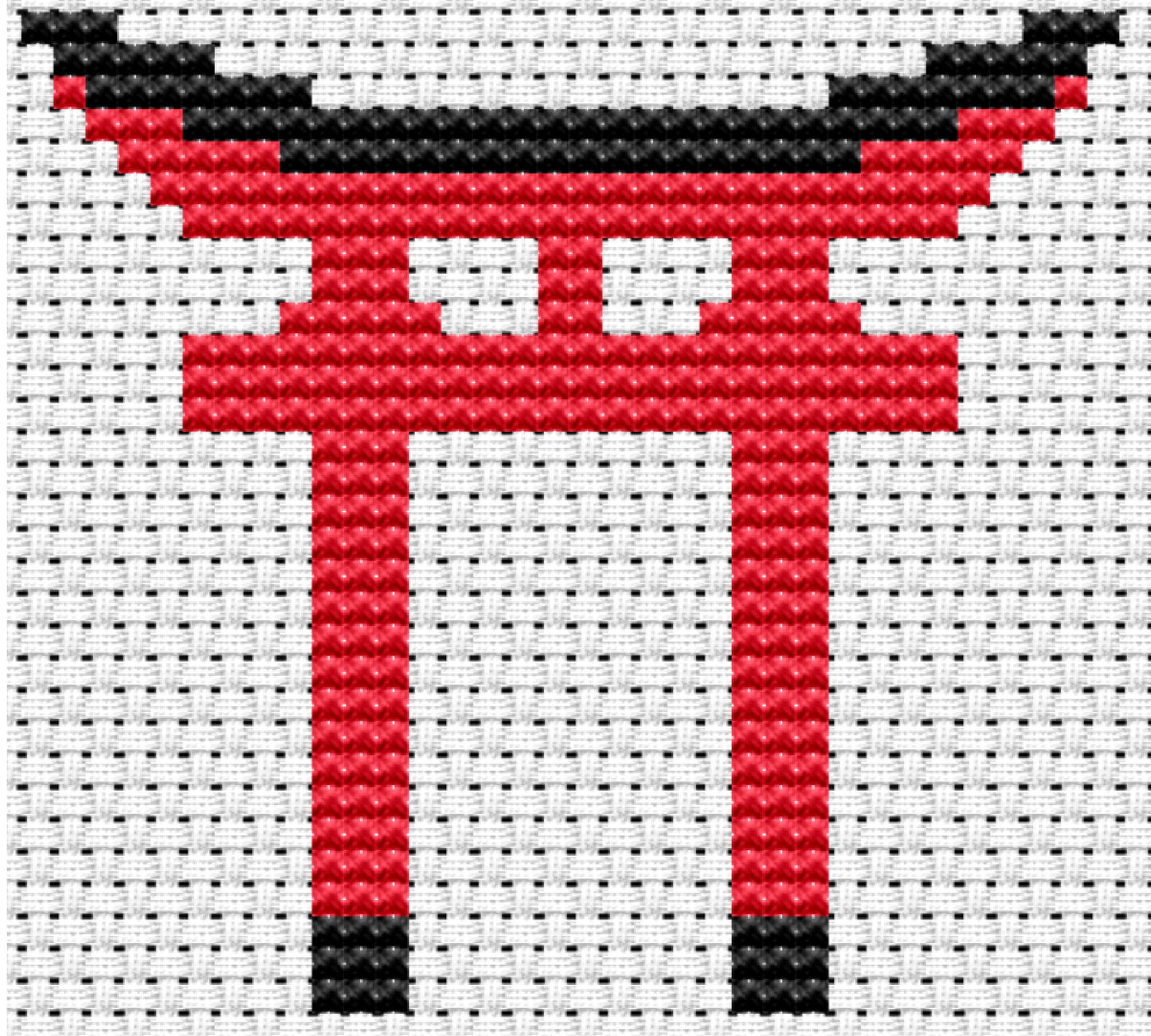 Shinto Torii Gate Cross-stitch, Made-to-Order