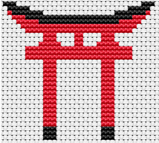 Shinto Torii Gate Cross-stitch, Made-to-Order