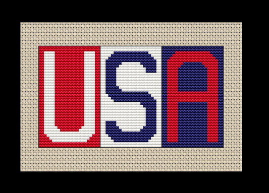 USA Red, White, and Blue Cross-stitch, Made-to-Order